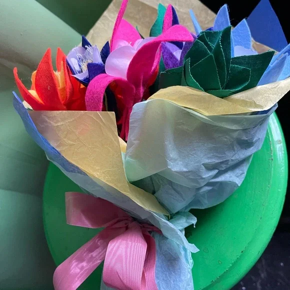 Mixed Color Columbine Artificial Flowers Wedding Bouquet 24 Lot Mixed Media